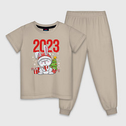 Детская пижама Зайчик с елочкой 2023