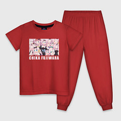 Пижама хлопковая детская Чика Фудзивара, цвет: красный