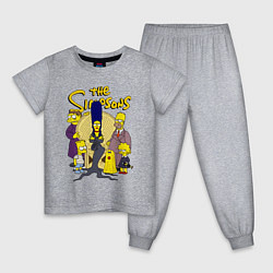 Пижама хлопковая детская Семейка Симпсонов - horror, цвет: меланж