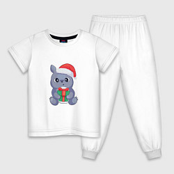 Пижама хлопковая детская Малыш Тоторо, цвет: белый