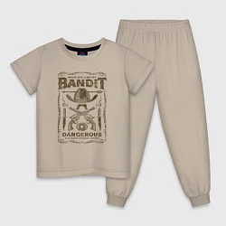 Пижама хлопковая детская Bandit, цвет: миндальный