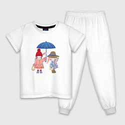 Детская пижама Зайки под зонтом