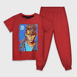 Пижама хлопковая детская Джонни Депп - cool dude, цвет: красный