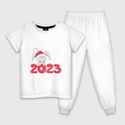 Пижама хлопковая детская Новый 2023, цвет: белый