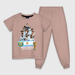 Пижама хлопковая детская Аргентина чемпион, цвет: пыльно-розовый
