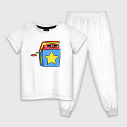 Пижама хлопковая детская Поппи Плейтайм: Бокси Бу, цвет: белый