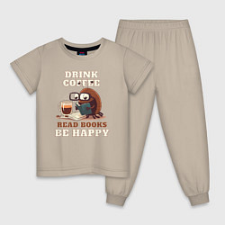 Детская пижама Drink Coffee, Read Books, Be Happy