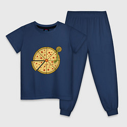 Пижама хлопковая детская Vinyl pizza, цвет: тёмно-синий