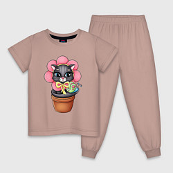 Детская пижама Кошка цветок