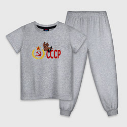 Детская пижама СССР и медведь на скейте