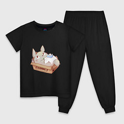 Пижама хлопковая детская Тоторо в коробке, цвет: черный