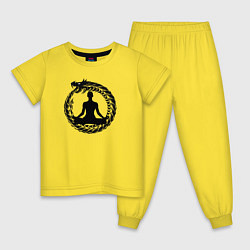 Пижама хлопковая детская Тату Уроборос, цвет: желтый