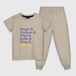 Пижама хлопковая детская Lakers players, цвет: миндальный