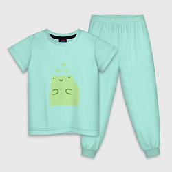 Пижама хлопковая детская Лягушка Kawaii, цвет: мятный