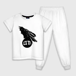 Пижама хлопковая детская DM Raven, цвет: белый
