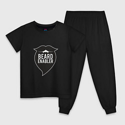 Пижама хлопковая детская Beard enabler, цвет: черный