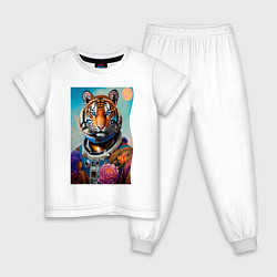 Детская пижама Тигр в космическом скафандре - нейросеть