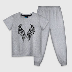 Пижама хлопковая детская Flaming Wings, цвет: меланж