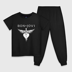 Пижама хлопковая детская Bon Jovi Its My Life, цвет: черный