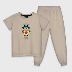 Пижама хлопковая детская Авокадо Пират, цвет: миндальный