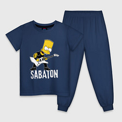 Пижама хлопковая детская Sabaton Барт Симпсон рокер, цвет: тёмно-синий