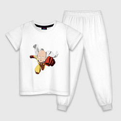 Пижама хлопковая детская Ван Панч Мэн, цвет: белый