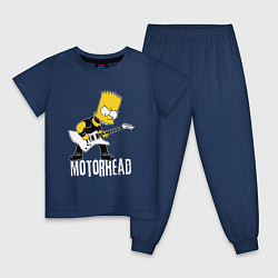 Пижама хлопковая детская Motorhead Барт Симпсон рокер, цвет: тёмно-синий