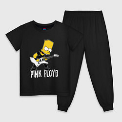 Пижама хлопковая детская Pink Floyd Барт Симпсон рокер, цвет: черный