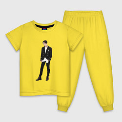 Пижама хлопковая детская Dimash Q, цвет: желтый