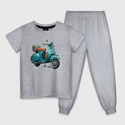 Пижама хлопковая детская Ретро скутер, цвет: меланж