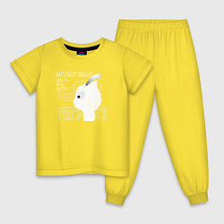 Пижама хлопковая детская Кот индеец на черном, цвет: желтый