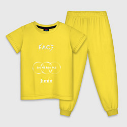 Пижама хлопковая детская JIMIN FACE Set Me Free, цвет: желтый