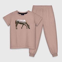 Пижама хлопковая детская Креольская лошадь, цвет: пыльно-розовый