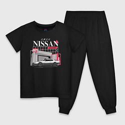 Пижама хлопковая детская Nissan Skyline sport, цвет: черный