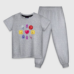Пижама хлопковая детская Россыпь минералов, цвет: меланж