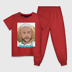 Пижама хлопковая детская Neymar Jr 10, цвет: красный