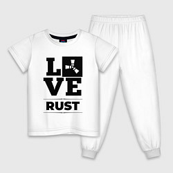Пижама хлопковая детская Rust love classic, цвет: белый