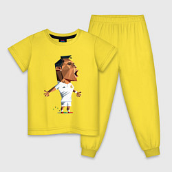 Пижама хлопковая детская Ronaldo scream, цвет: желтый