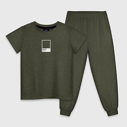 Пижама хлопковая детская Pantone Best Color, цвет: меланж-хаки