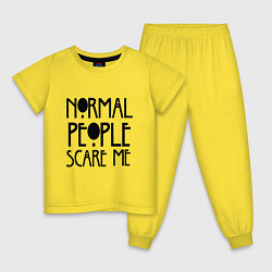 Пижама хлопковая детская Американская история ужасов, цвет: желтый