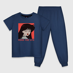 Пижама хлопковая детская Рей Хино, цвет: тёмно-синий