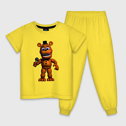 Пижама хлопковая детская Маленький Фредди, цвет: желтый