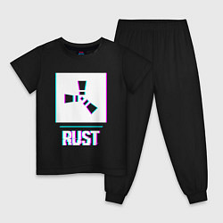 Детская пижама Rust в стиле glitch и баги графики