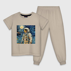 Детская пижама Космонавт на луне в стиле Ван Гог