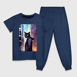 Детская пижама Чёрный котяра житель Нью-Йорка