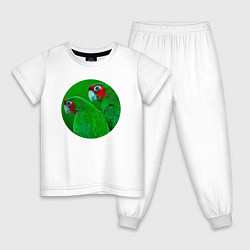 Детская пижама Два зелёных попугая