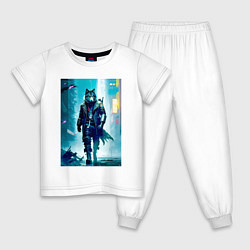 Детская пижама Крутой волчара - киберпанк