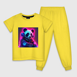 Детская пижама Диджей панда в свете неона