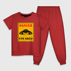 Пижама хлопковая детская Зона НЛО, цвет: красный