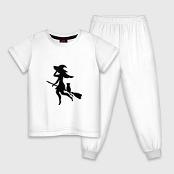 Детская пижама Ведьмочка и кот на метле